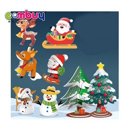 KB105170-KB105173 KB105234-KB105237 - Christmas Scene Kids Creative Diy 3d Toys Wooden Stereoscopic Puzzle